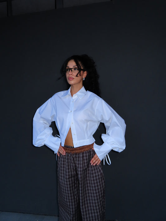 camicia CROP TWIST bianca