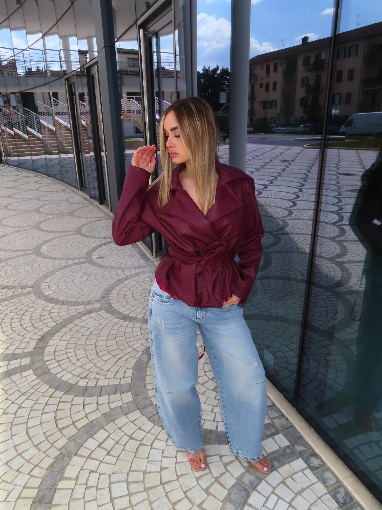 mini trench BOTTONS bordeaux