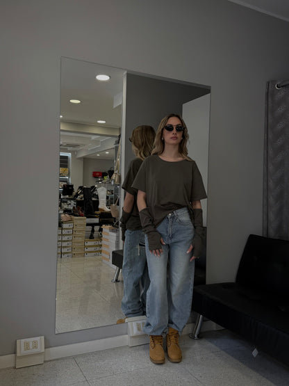t-shirt over verde militare