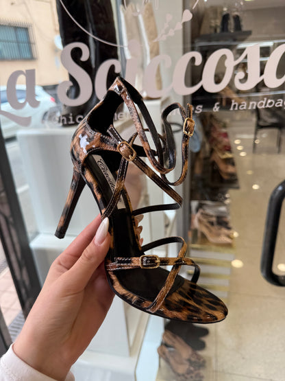 sandali leopard con cinghie