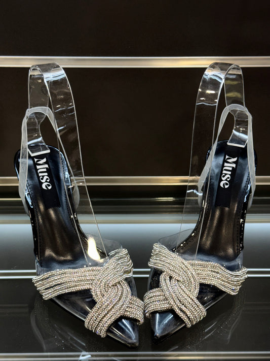decolleté con intreccio swarovski