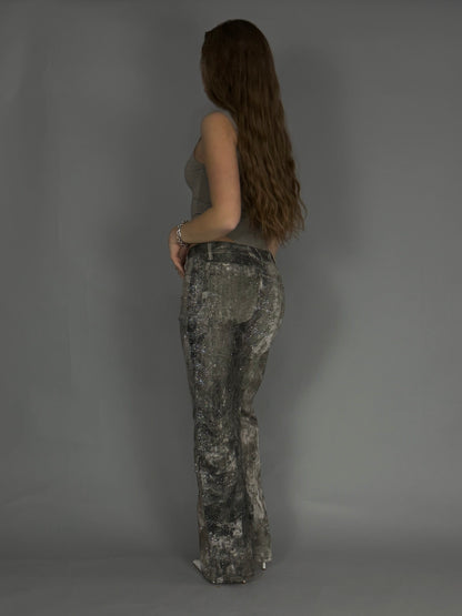 jeans fumé con swarovski