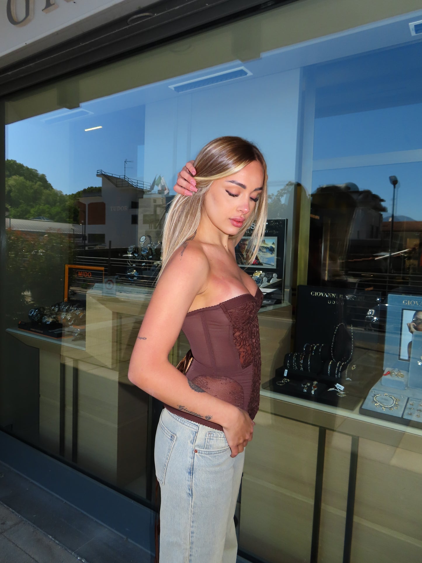 bustier CORINNE marrone