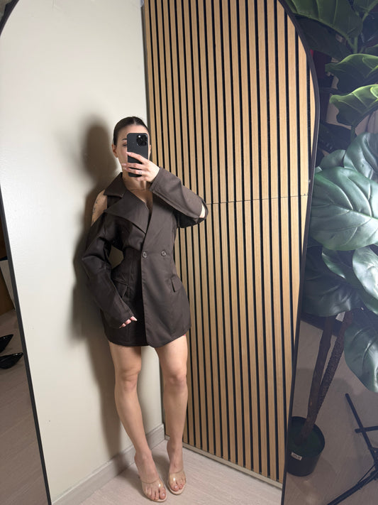 mini dress GIACCA marrone