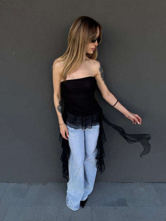 top BUTTERFLY nero