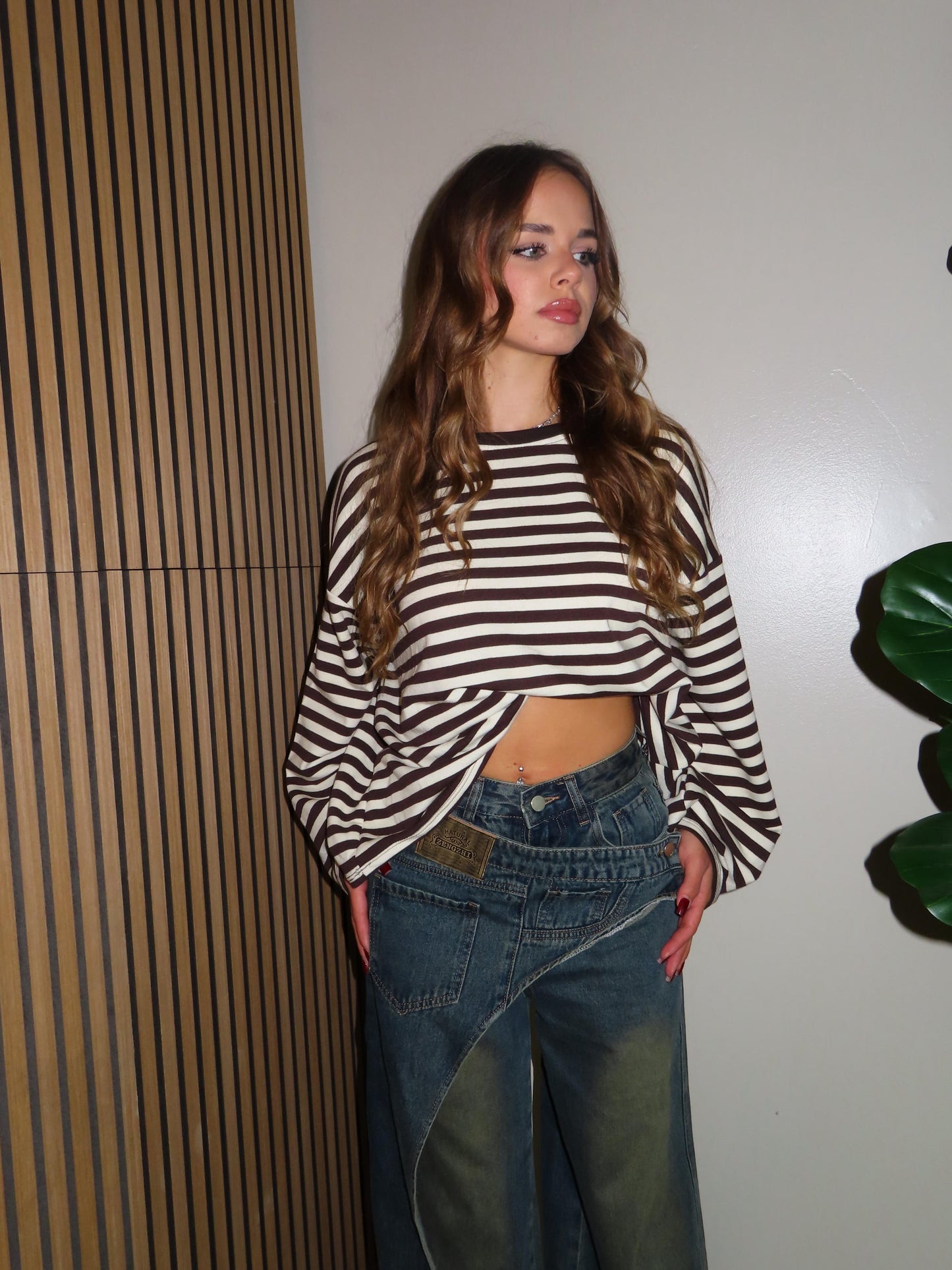 maglia CLOÈ bianca/marrone