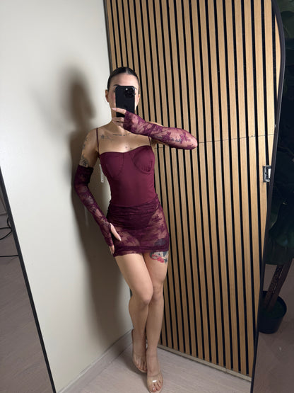 mini dress UNICA bordeaux