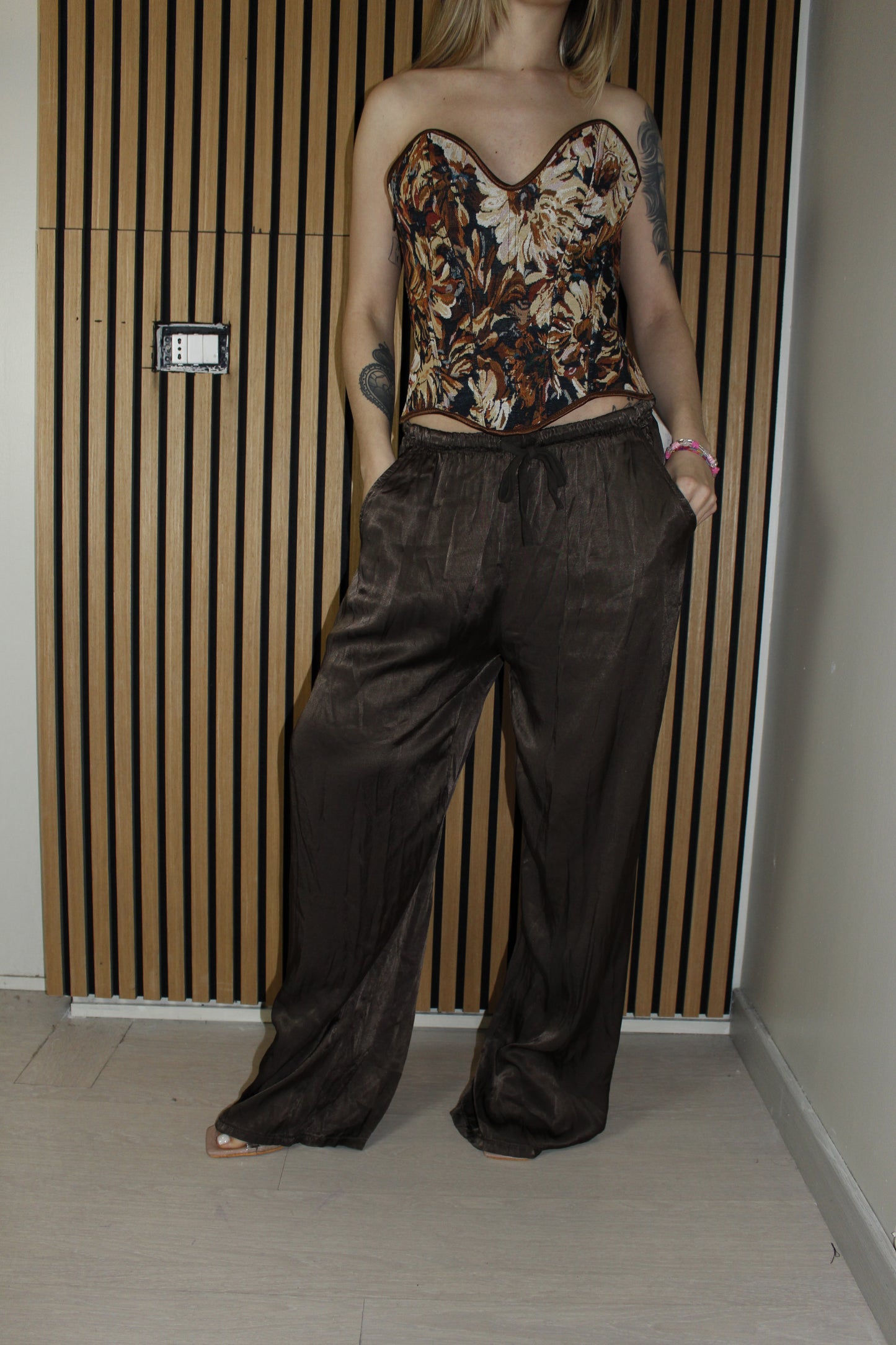pantalone SATIN marrone