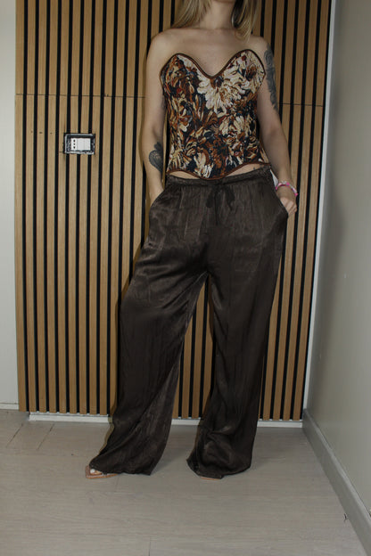 pantalone SATIN marrone