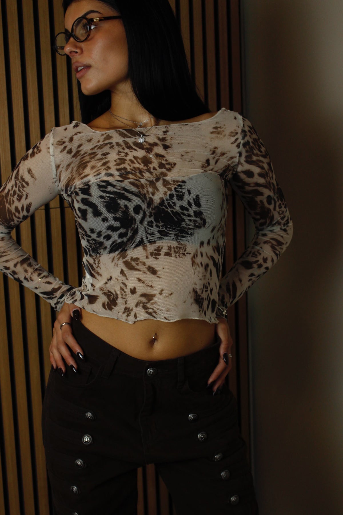 top velato WILD leopardo