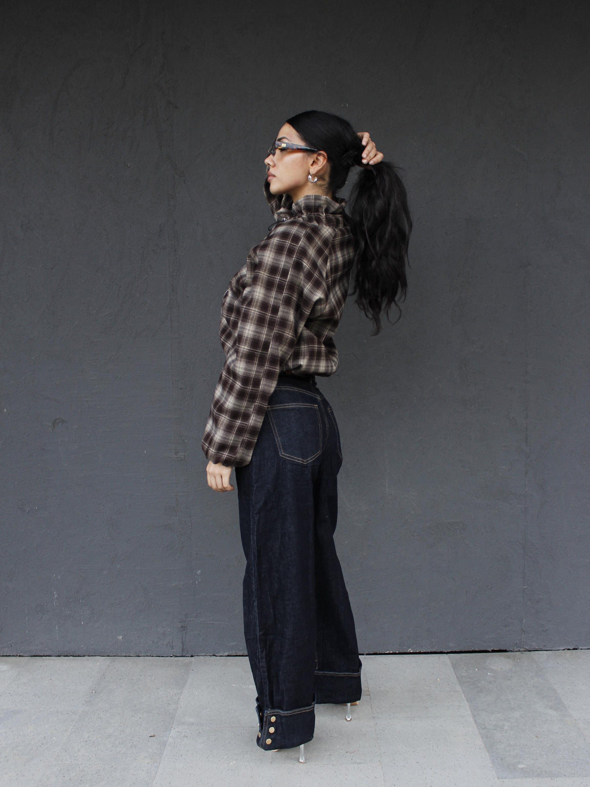 jeans RISVOLTO GOLD BOTTONS