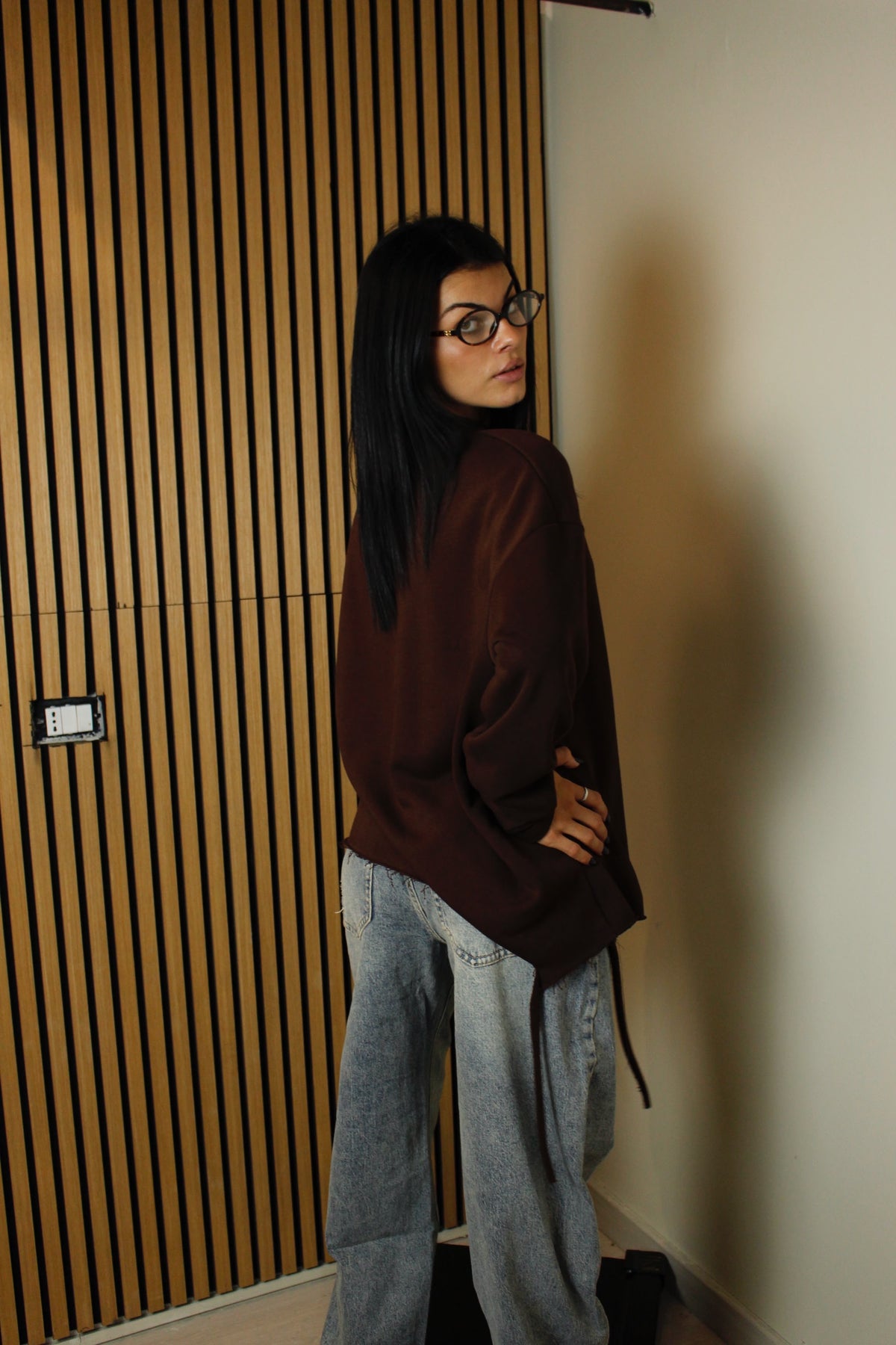 felpa LACES marrone