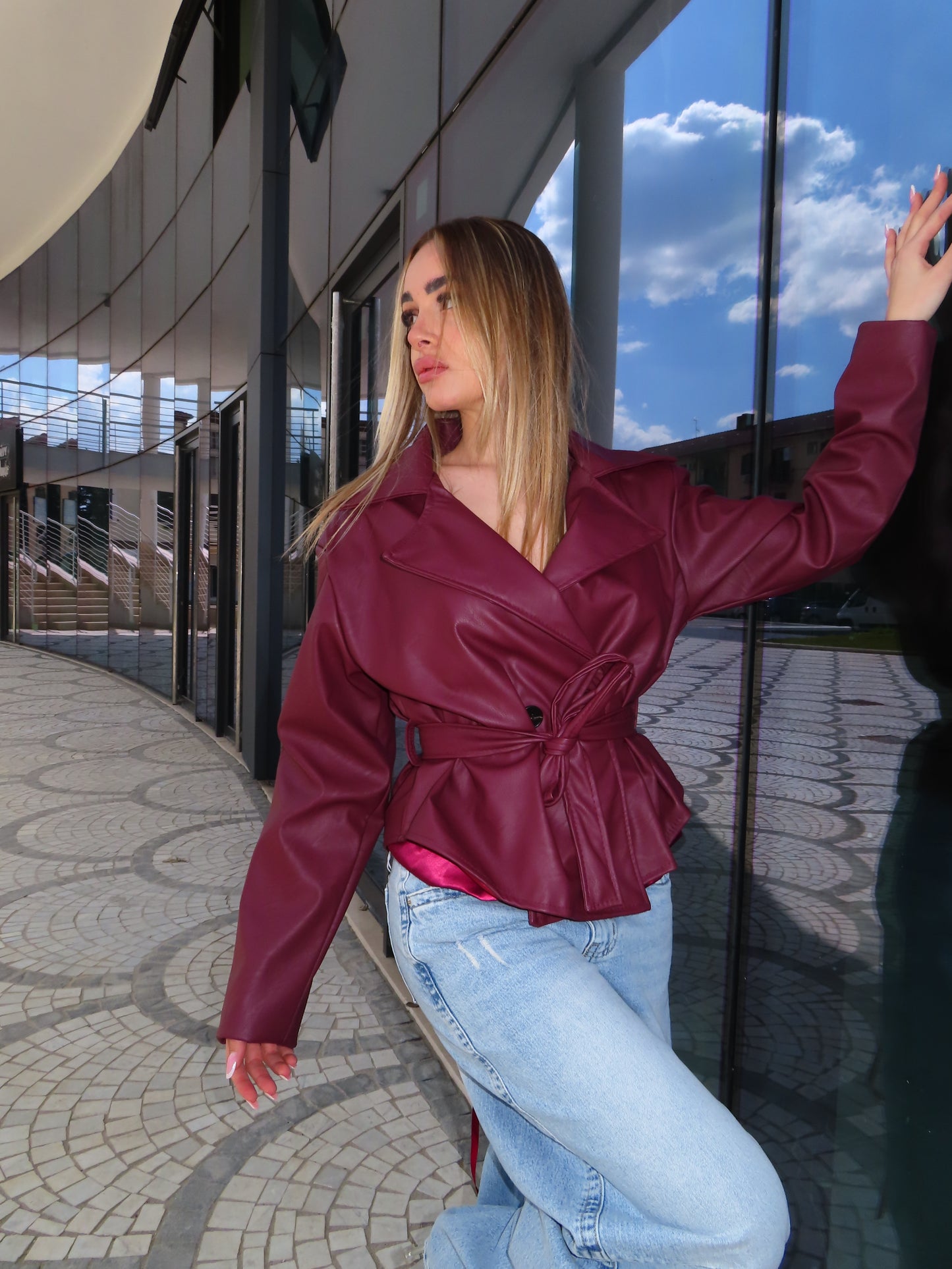 mini trench BOTTONS bordeaux