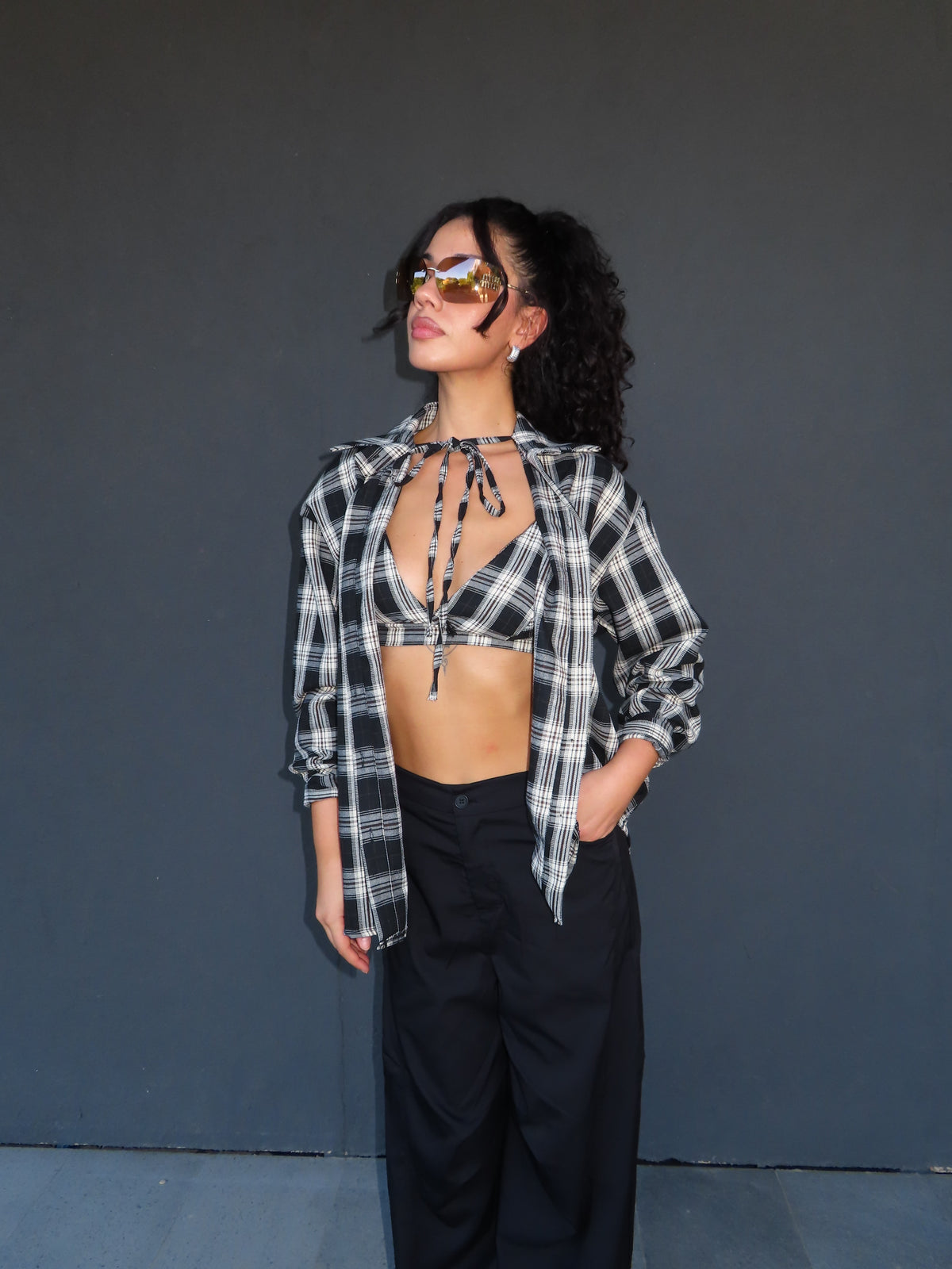 camicia BONNIE nera e bianca