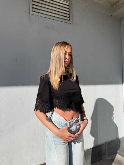 t-shirt pendente nero