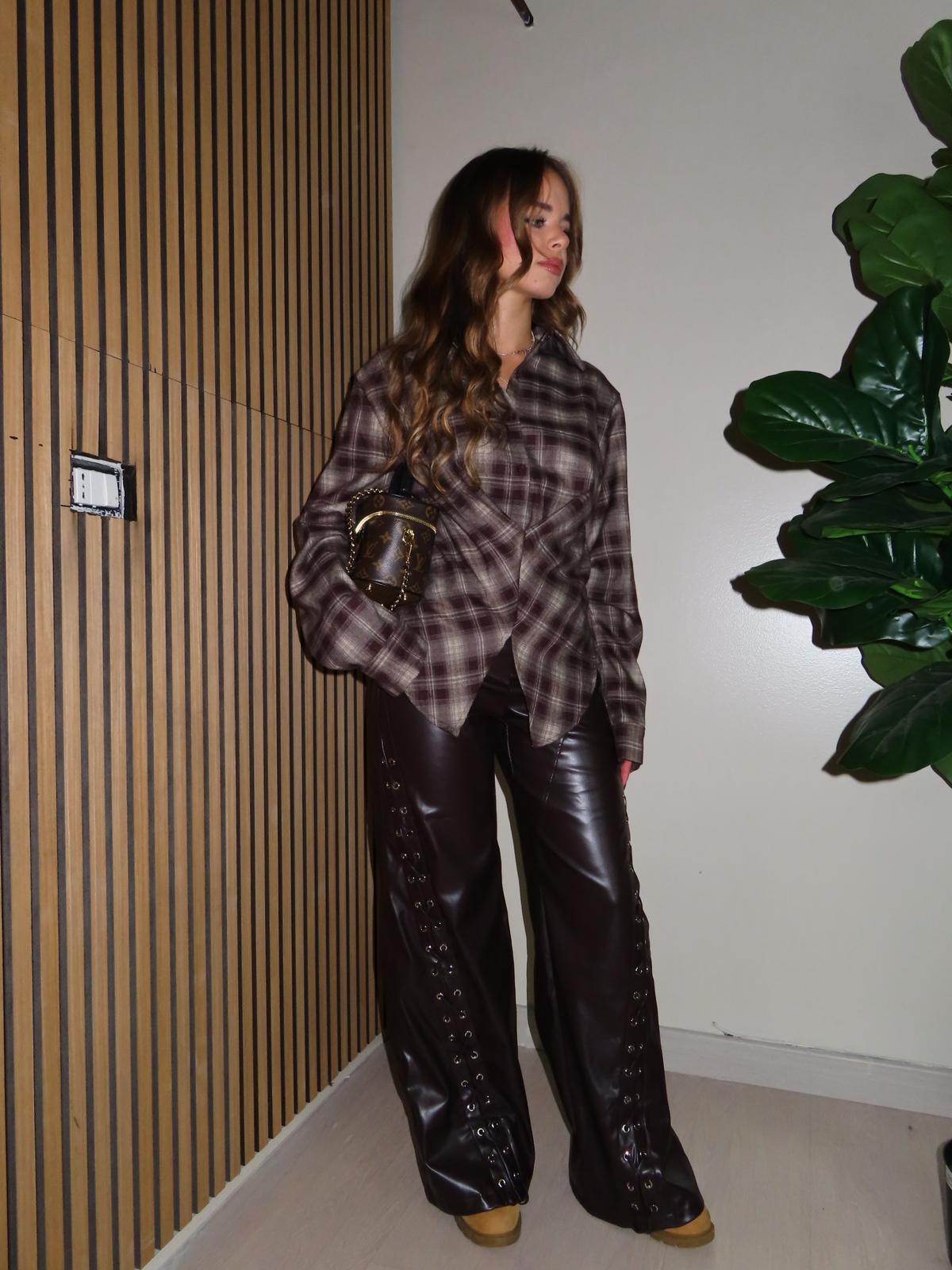 pantalone in pelle LACES marrone