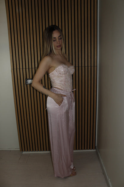 pantalone SATIN rosa