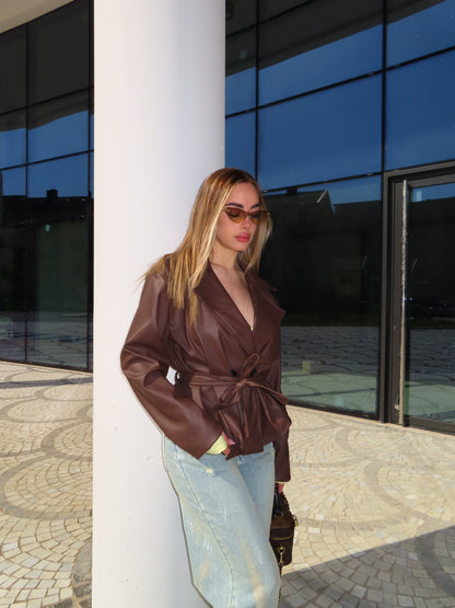 mini trench BOTTONS marrone