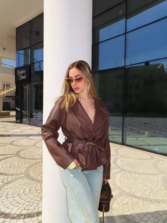 mini trench BOTTONS marrone