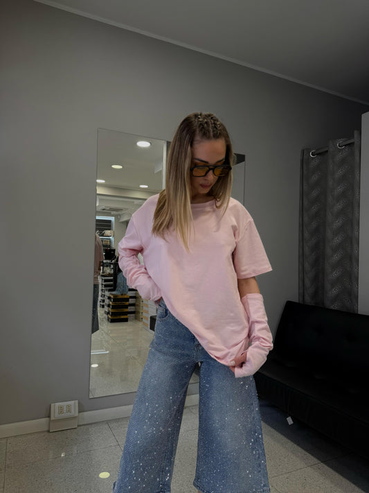 t-shirt over rosa
