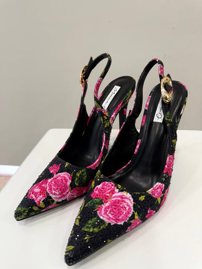 slingback Flores Swarovski