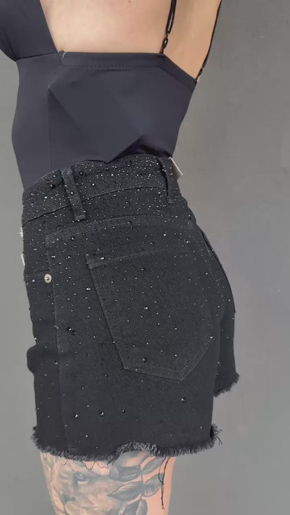 mini shorts con SWAROSKI