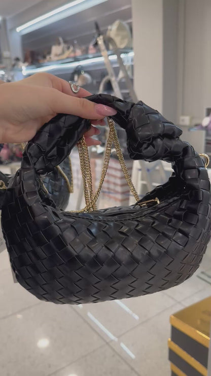 borsa con intreccio nera