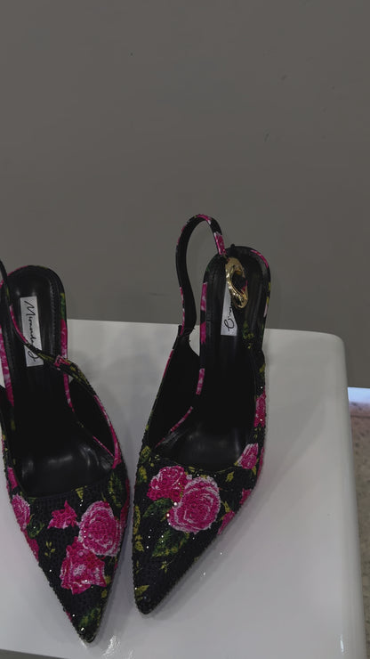 slingback Flores Swarovski