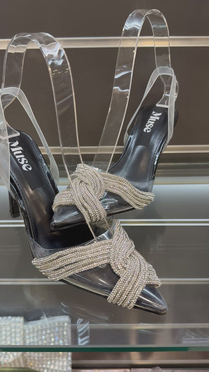 decolleté con intreccio swarovski